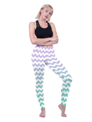 Ripple Letter Print Bodycon Leggings Skinny Stretchy Striped Leggings