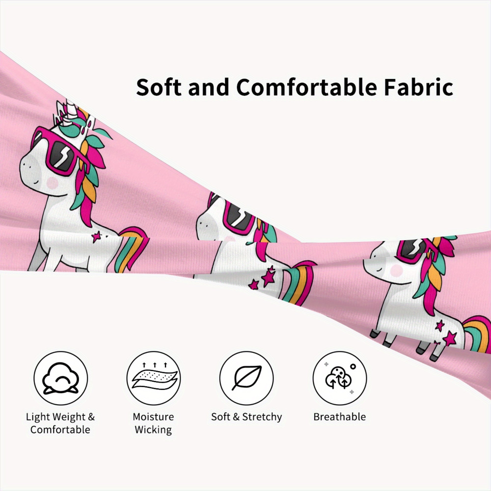 Unicorn Sports Headband Pink Rainbow Design