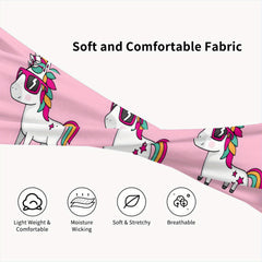 Unicorn Sports Headband Pink Rainbow Design
