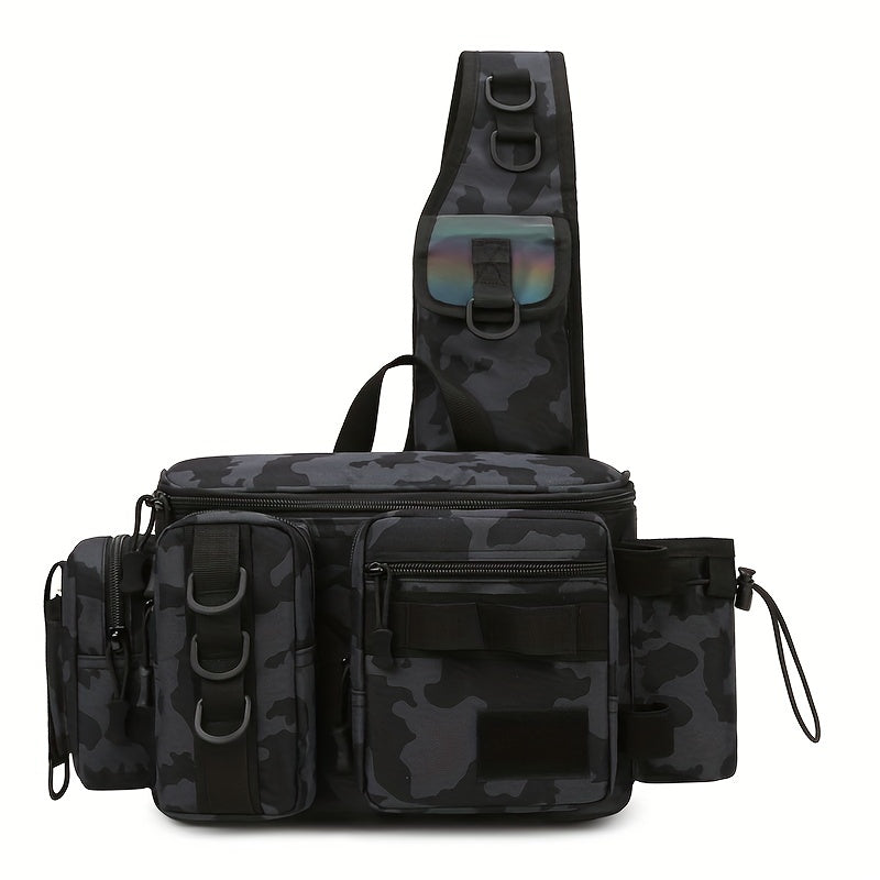 Fishing Backpack Tackle Sling Bag with Rod Holder