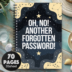 Elderly Friendly Spiral Password Notebook with Hardcover