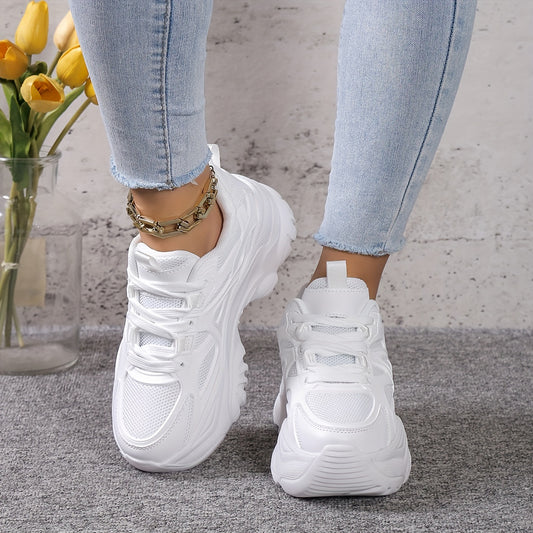 Women's Preppy Heighten Chunky Sneakers Non Slip Casual Running Shoes