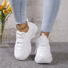 Women's Preppy Heighten Chunky Sneakers Non Slip Casual Running Shoes