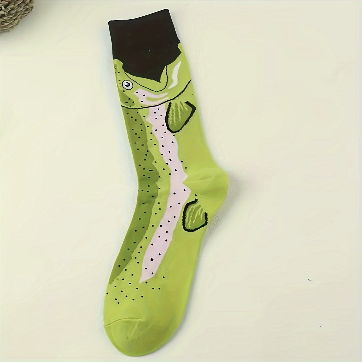3 Pairs Men's Warm Funny Crew Socks with Animal Dinosaur Fruit Prints