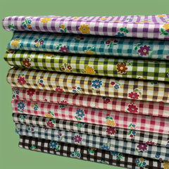 9pcs Floral Polyester Fabric DIY Sewing Scrapbooking Quilting