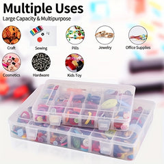 Large Plastic Compartment Container Bead Storage Organizer Box