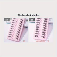 10 Pairs Natural Fluffy Faux Mink Lashes for False Eyelashes Extension