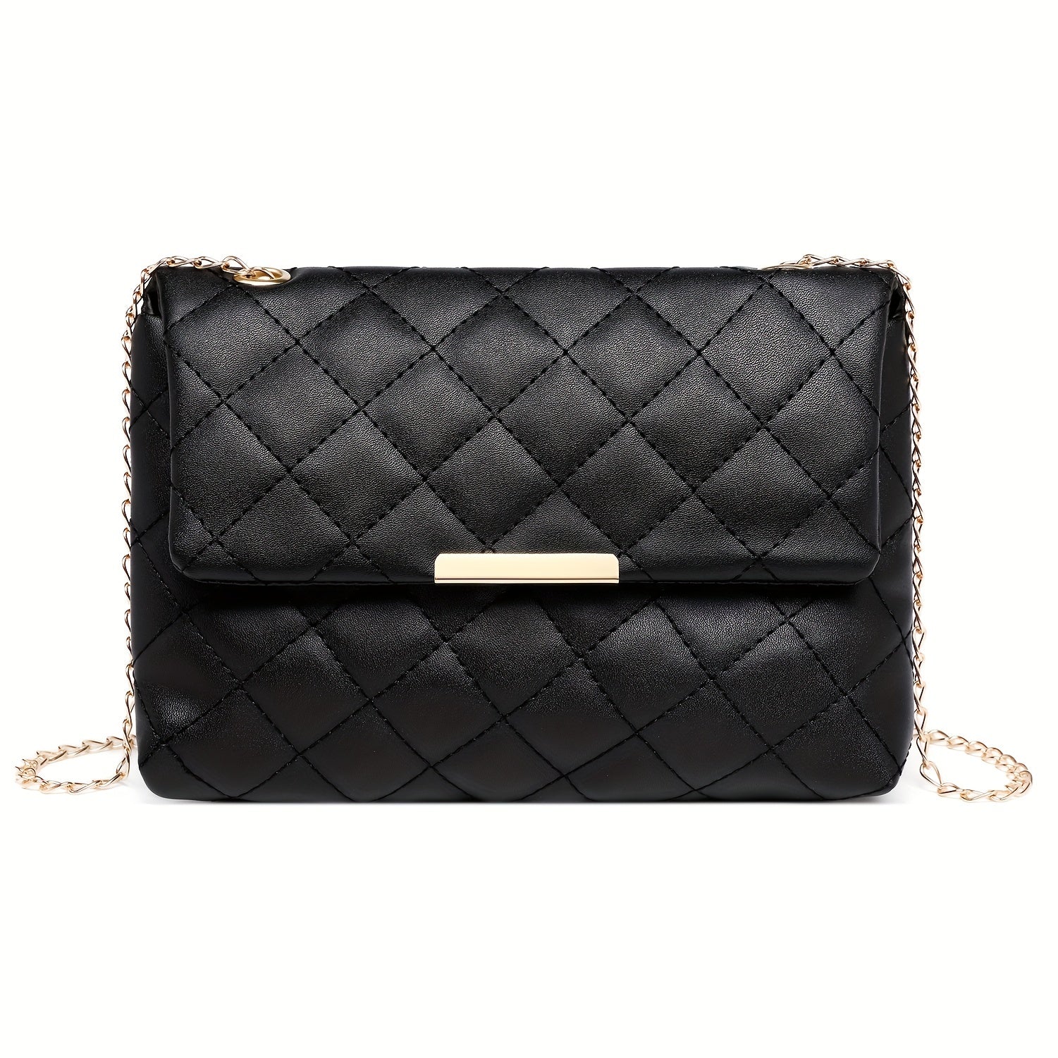 Argyle Quilted Shoulder Bag Chain Crossbody Bag Small Flap Square Purse