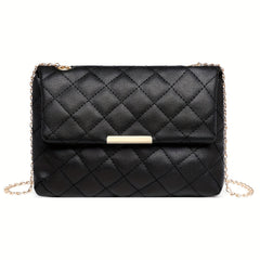 Argyle Quilted Shoulder Bag Chain Crossbody Bag Small Flap Square Purse