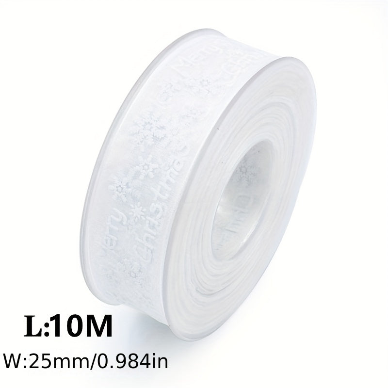 10M Christmas Satin Ribbons Crafts DIY Tape Wedding Gift Bows