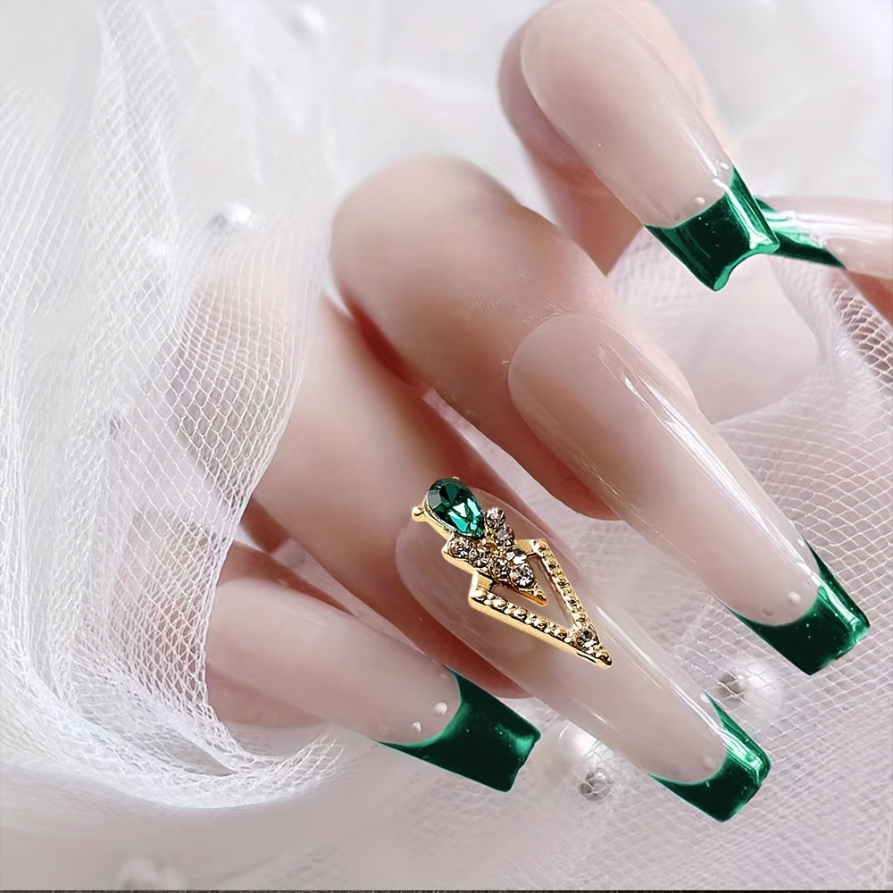 Triangle Nail Charms Rhinestones Alloy Nail Gem Accessories