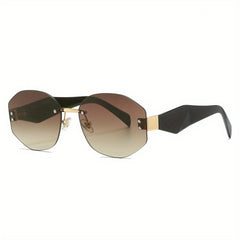 Men's Rimless Sunglasses UV Protection for Outdoor Beach Travel
