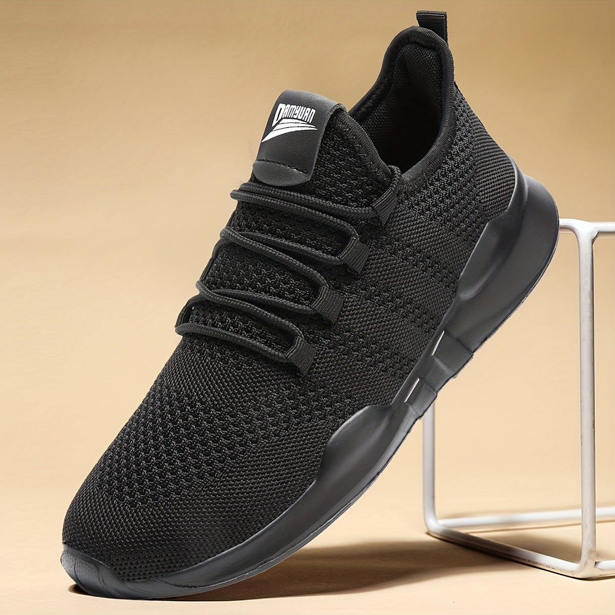 Men's Breathable Lace Up Knit Sneakers Casual Walking Shoes