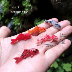 Resin Koi Carp Fishbowl Model Statue for Aquarium Garden Decor