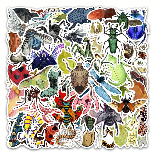 54pcs Insect Waterproof Stickers for Mobile Phone Laptop Guitar Helmet
