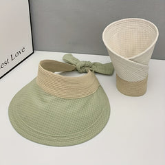 Embossed Visor Hat Wide Brim UV Protection Beach Hat