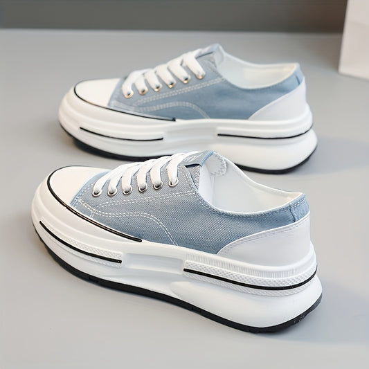Women's Platform Canvas Shoes Casual Lace Up Outdoor Shoes