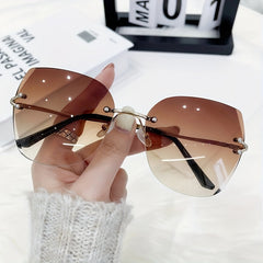 Ombre Rimless Sunglasses UV400 Sun Shades for Women