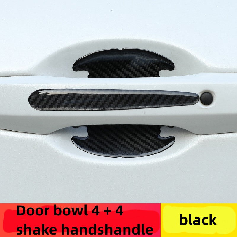 8pcs Carbon Fiber Car Door Handle Protector Anti-scratch Sticker