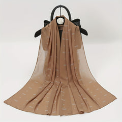 Rhinestone Decor Chiffon Shawl Scarf Wrap for Daily Decoration