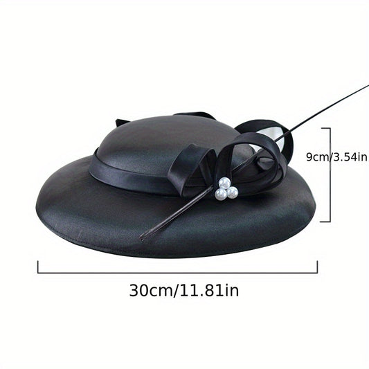 Hepburn Style French Fascinator Hats Faux Pearl Decor Derby Hats