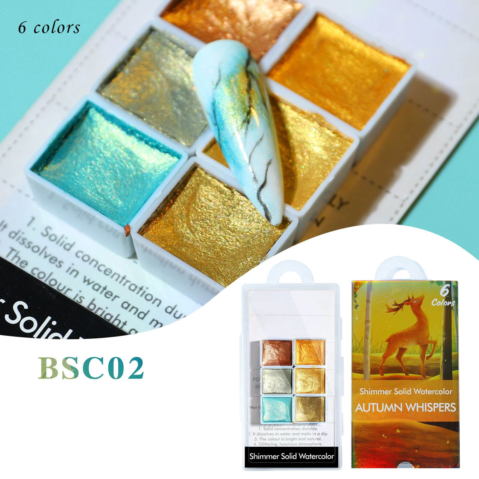 Metallic Nail Watercolor Paint Set for Macaron Designs