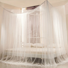 Large Mosquito Net Four Corner Bed Canopy for Bedroom Guest Room Dorm Room