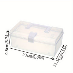1PC Portable Storage Box Transparent Plastic Box With Lid Desktop Miscellaneous