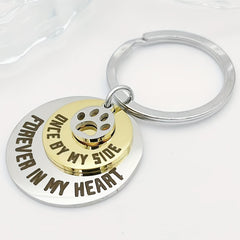 Pet Memorial Keychain for Dog and Cat Loss Sympathy Jewelry