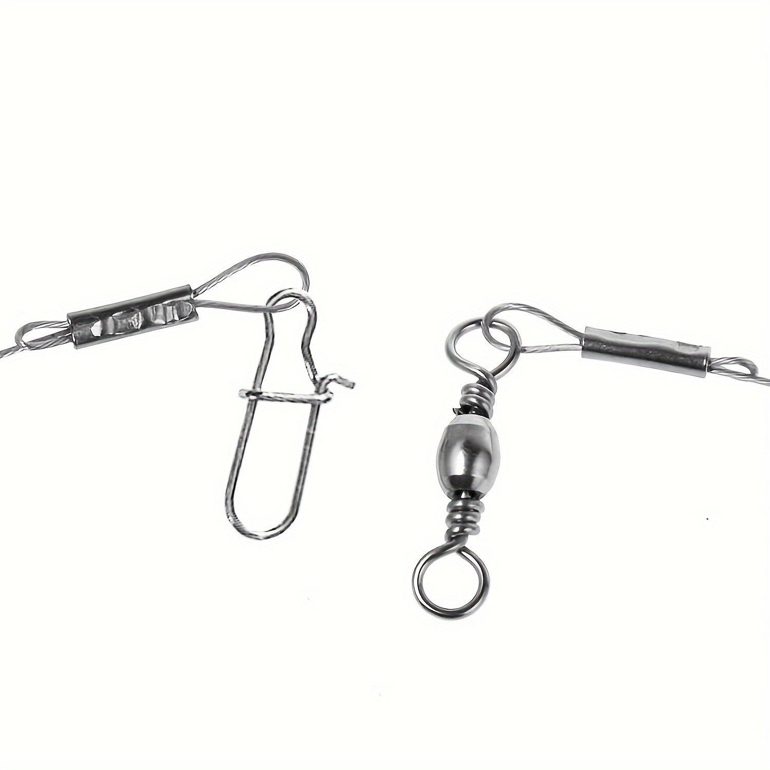 10pcs Steel Wire Swivel Snap Fishing Leader