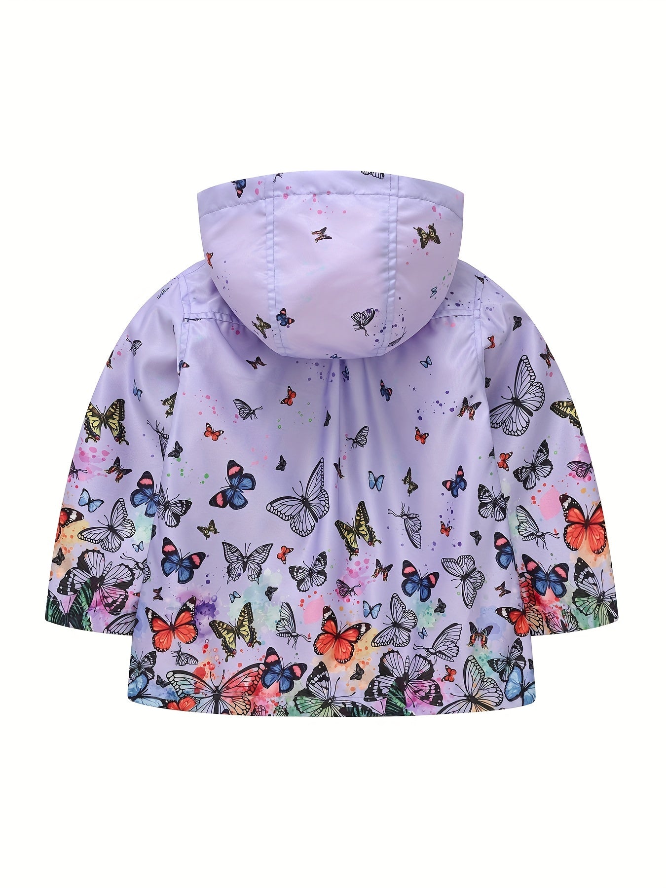 Girls Butterfly Cartoon Hooded Jacket