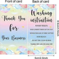 50-Pack T-Shirt Care Instructions Hanging Tags
