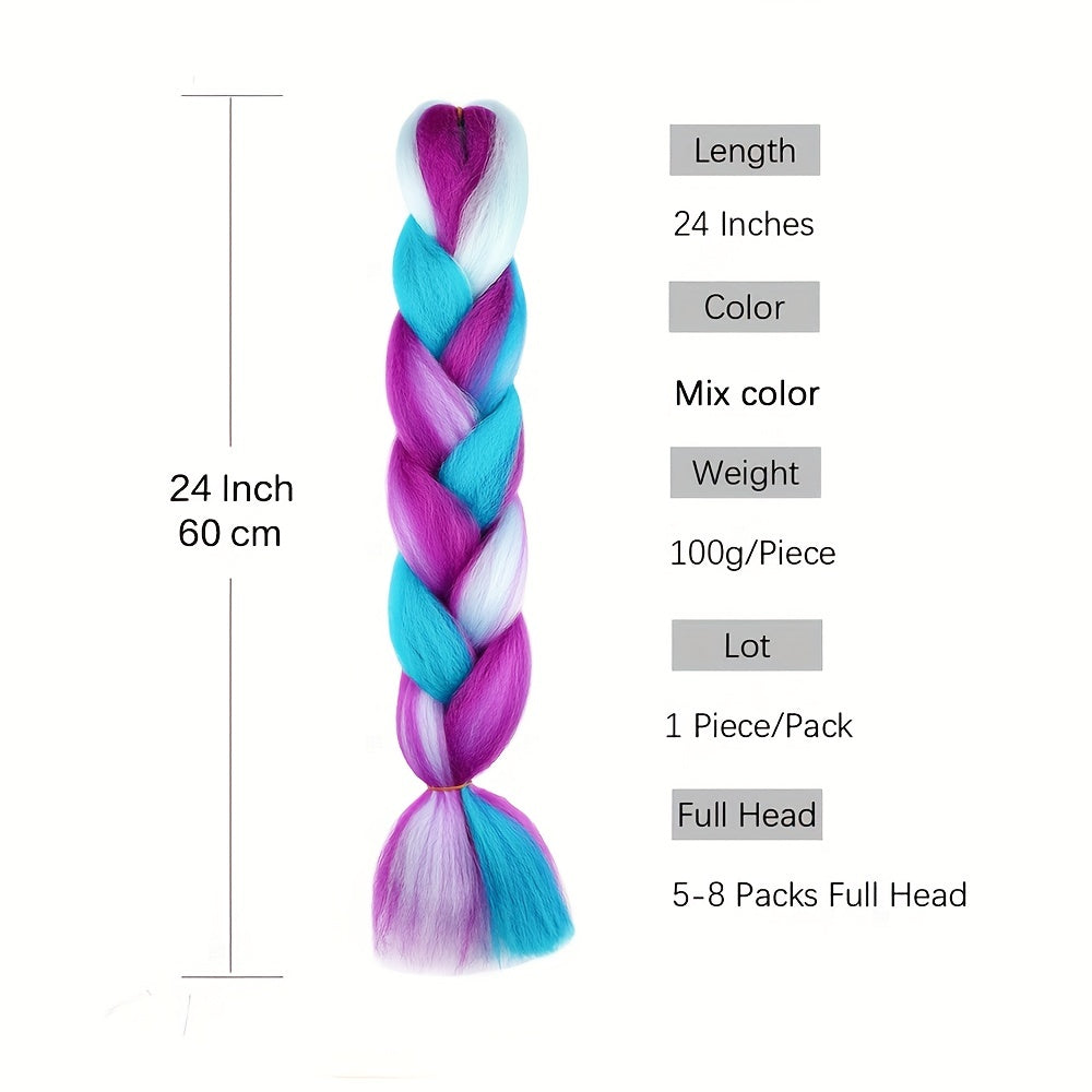 Three Tone Ombre Rainbow Jumbo Braiding Hair Extension for Twist Braiding