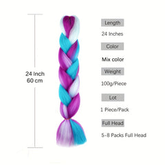 Three Tone Ombre Rainbow Jumbo Braiding Hair Extension for Twist Braiding