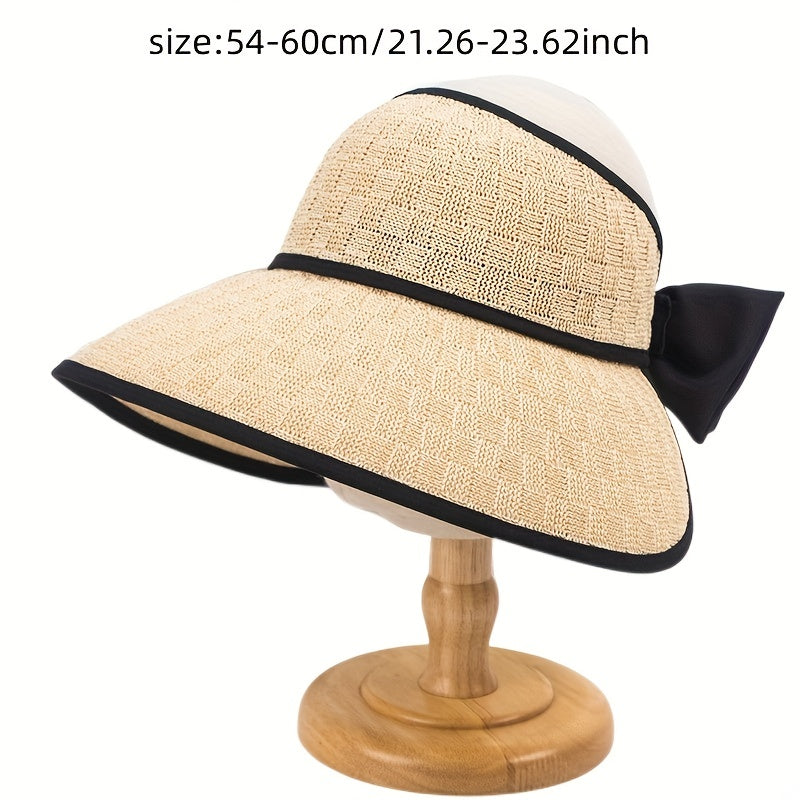 Breathable Wide Brim Visor Hat Women UV Protection Travel Beach Hat