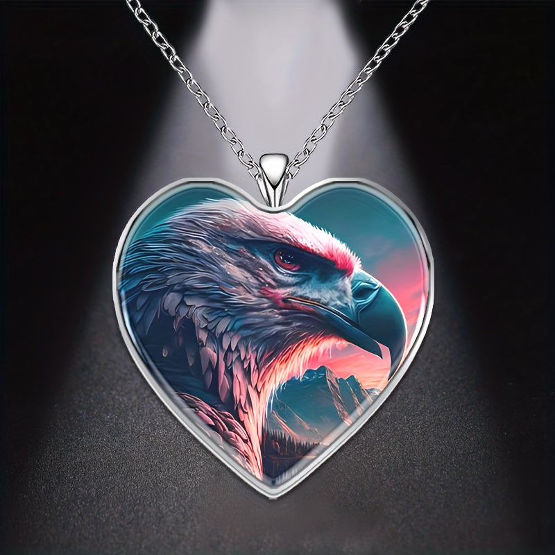Heart Shaped Eagle Necklace Men Women Anniversary Christmas Gift