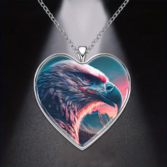 Heart Shaped Eagle Necklace Men Women Anniversary Christmas Gift