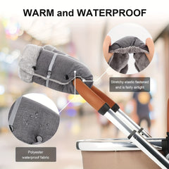 Domi Bear Kids' Stroller Gloves Windproof Waterproof Winter Armrest Covers