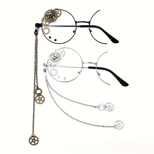 Steampunk Gear Decorative Glasses Retro Gothic Metal Frame