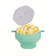 Silicone Popcorn Bucket High Temp Resistant Popcorn Bowl Handle