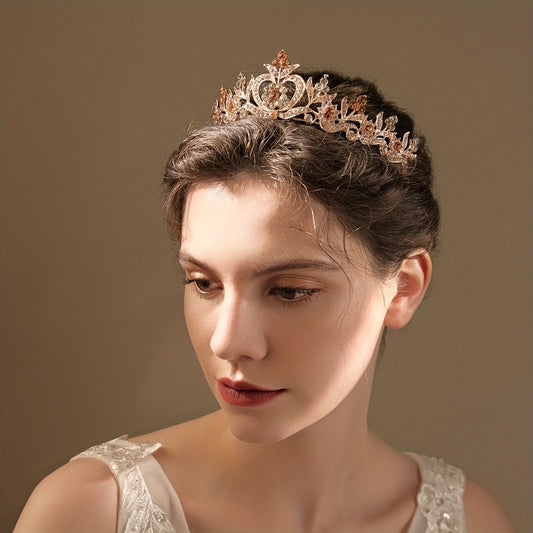 Vintage Rhinestone Crown Headband Party Favor Decor Princess Tiara