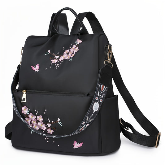 Autumn Ethnic Embroidered Oxford Backpack for Travel