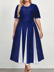  Flutter Sleeve Round Neck A-line Dress