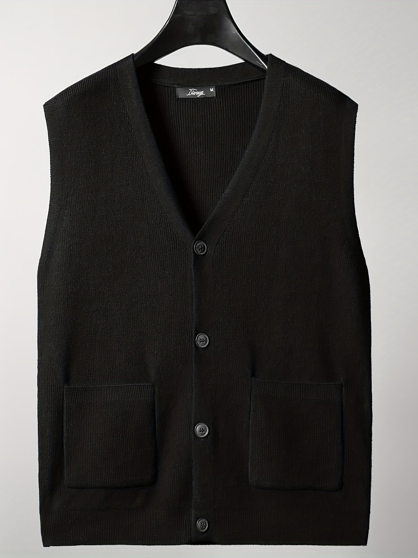 Men's V Neck Button Up Cardigan Vest for Fall Winter