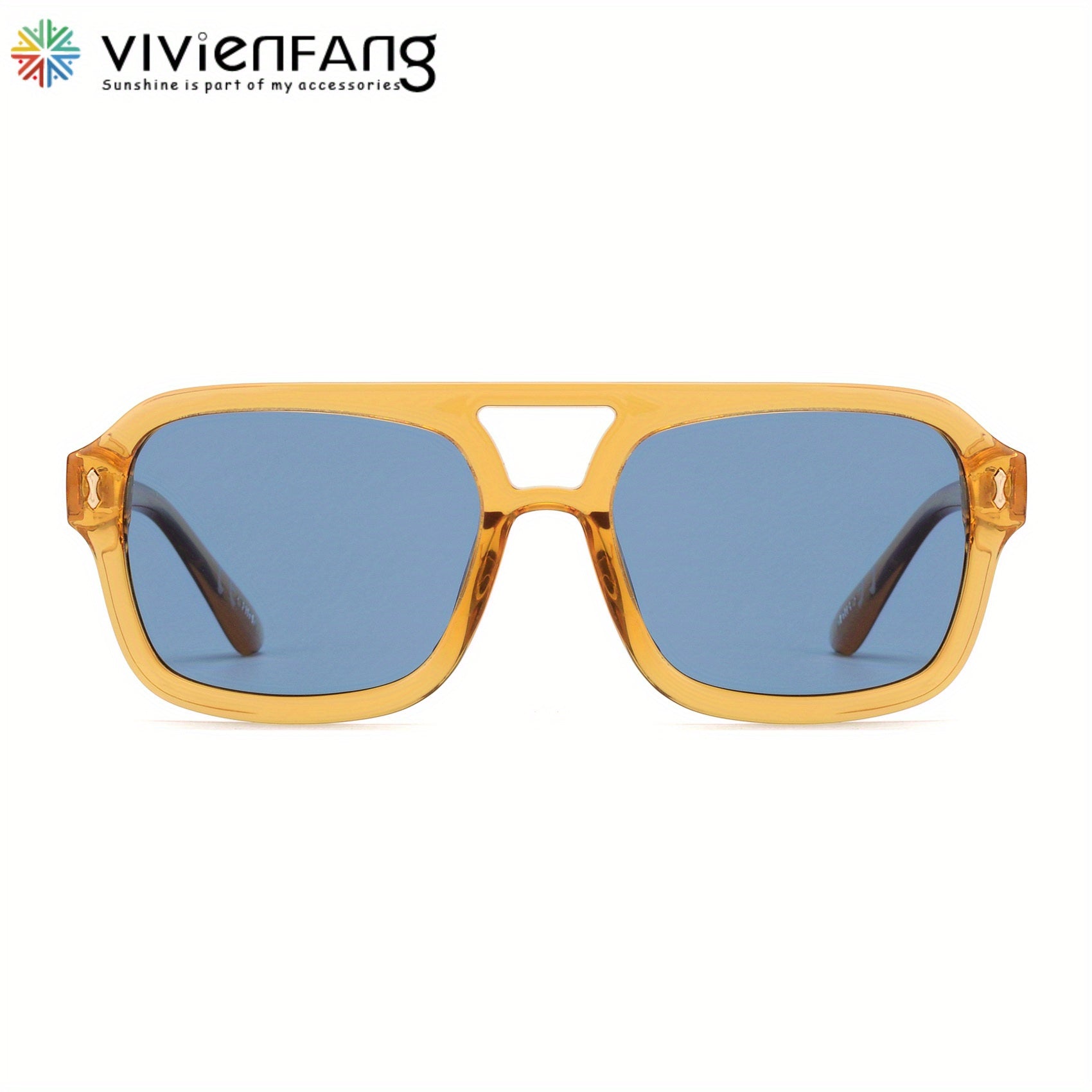 VIVIENFANG Square Aviator Sunglasses Polarized Vintage Pilot UV Protection