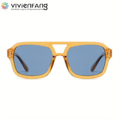 VIVIENFANG Square Aviator Sunglasses Polarized Vintage Pilot UV Protection