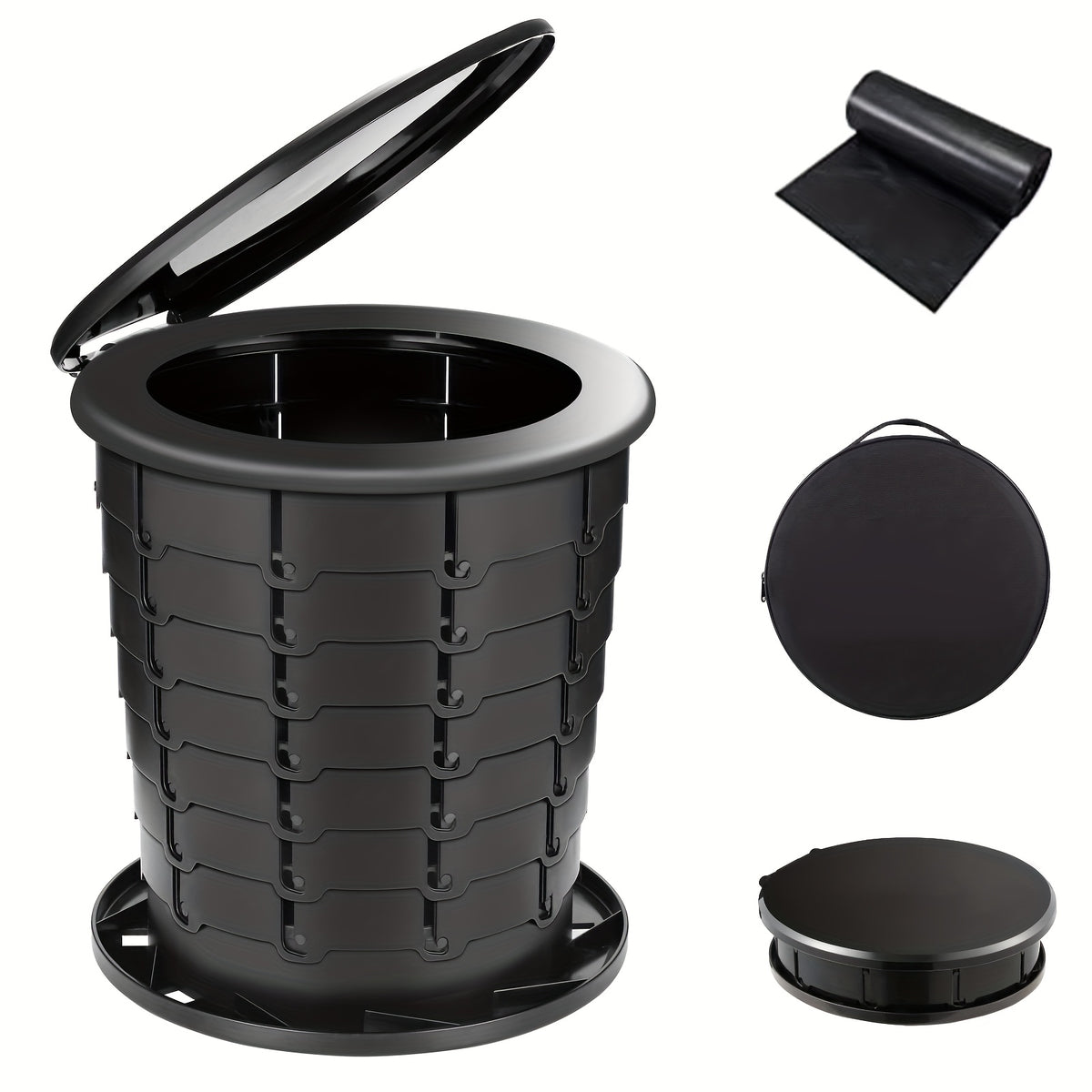 1pc Portable Toilet for Travel Adjustable Height Camping Toilet