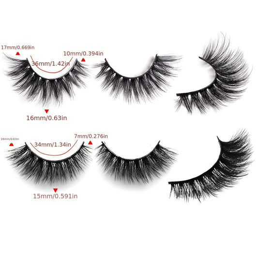 4 Pairs Thick Curling Fluffy Wispy False Eyelashes 20mm Lengthening Lashes