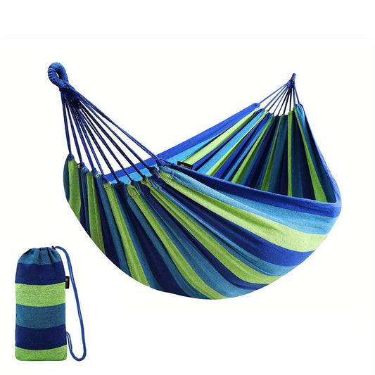 2 Person Fabric Hammock with Travel Bag for Outdoor Indoor Patio Backyard