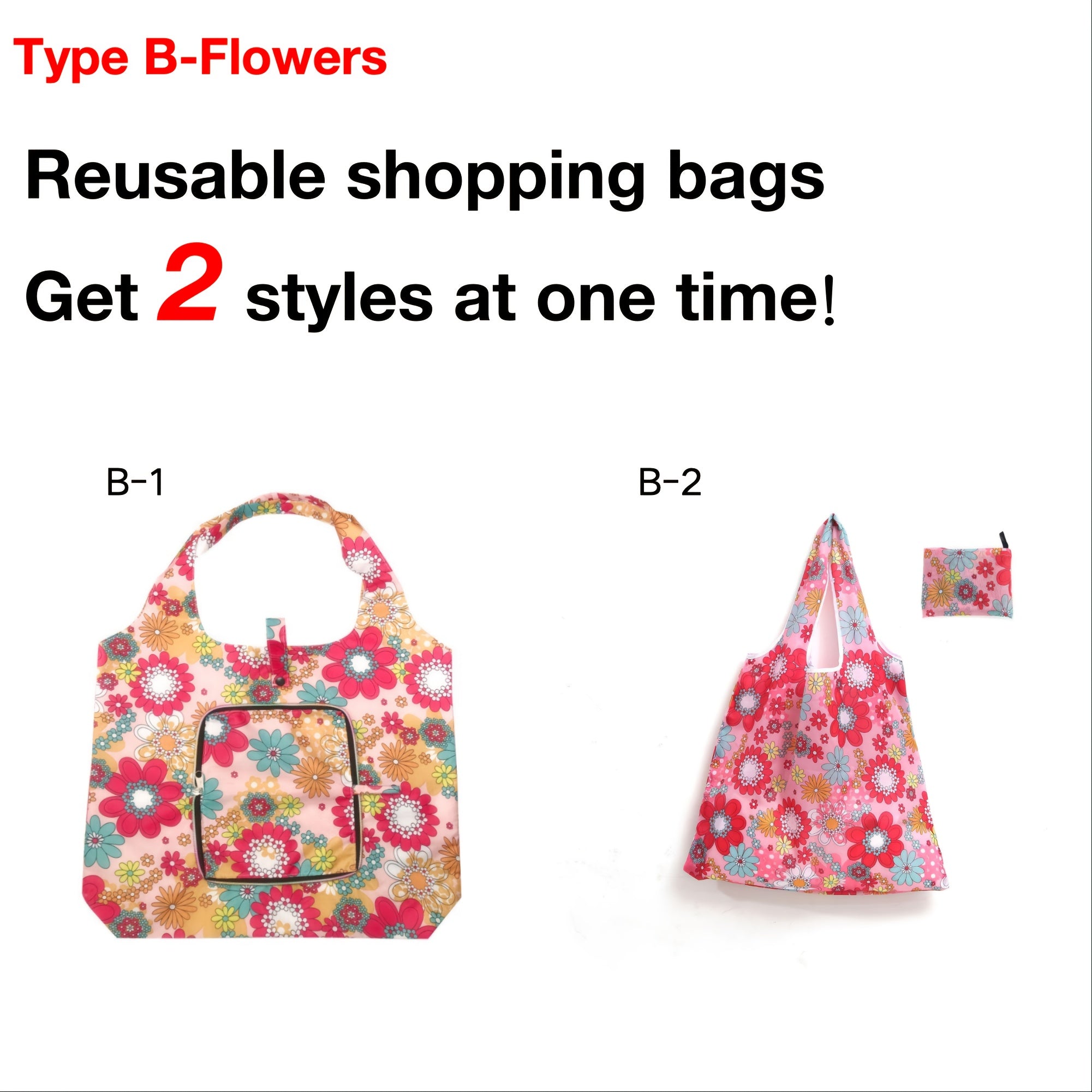 2pcs Waterproof Shopping Bags Set Portable Folding